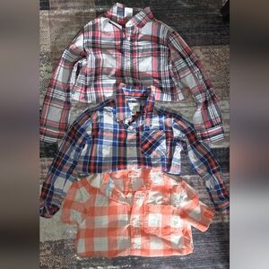 Bundle of Boys plaid flannel shirts